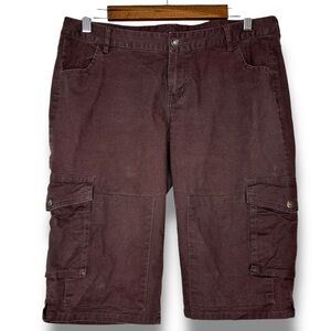Prana‎ Vintage Brown Canvas Cargo Shorts Size 8